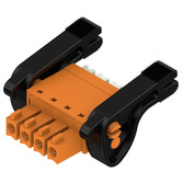 Weidmuller-2442620000 Steckverbinder, Klemmenblöcke Conn Plug-in Terminal Block F 4 POS 3.81mm Push-In Spring ST Cable Mount 10A Box