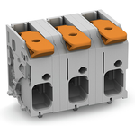 PCB terminal block, lever, 6 mm2, Pin spacing 12.5 mm, 10-pole, Push-in CAGE CLAMP, 6,00 mm2, gray