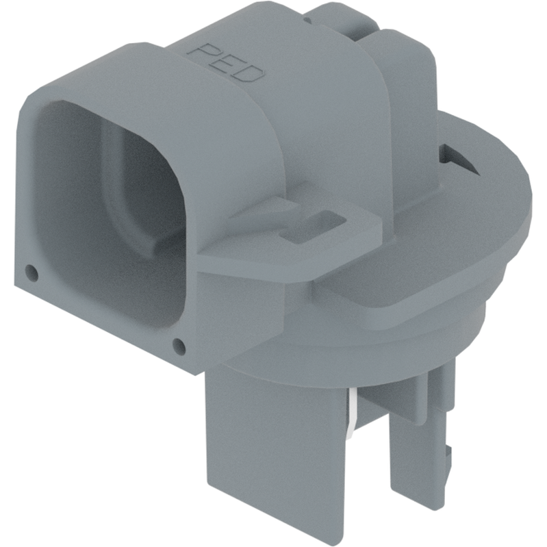 Delphi-12176898 Einzeladersteckverbinder, Gehäuse Conn Housing M/M 4 POS Crimp RA Cable Mount Gray