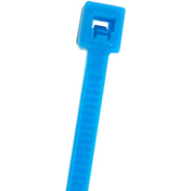 NTE Electronics-04-041815 Attache-câble Cable Ties, Standard Locking Nylon Fluorescent Blue 22.22mm Bag