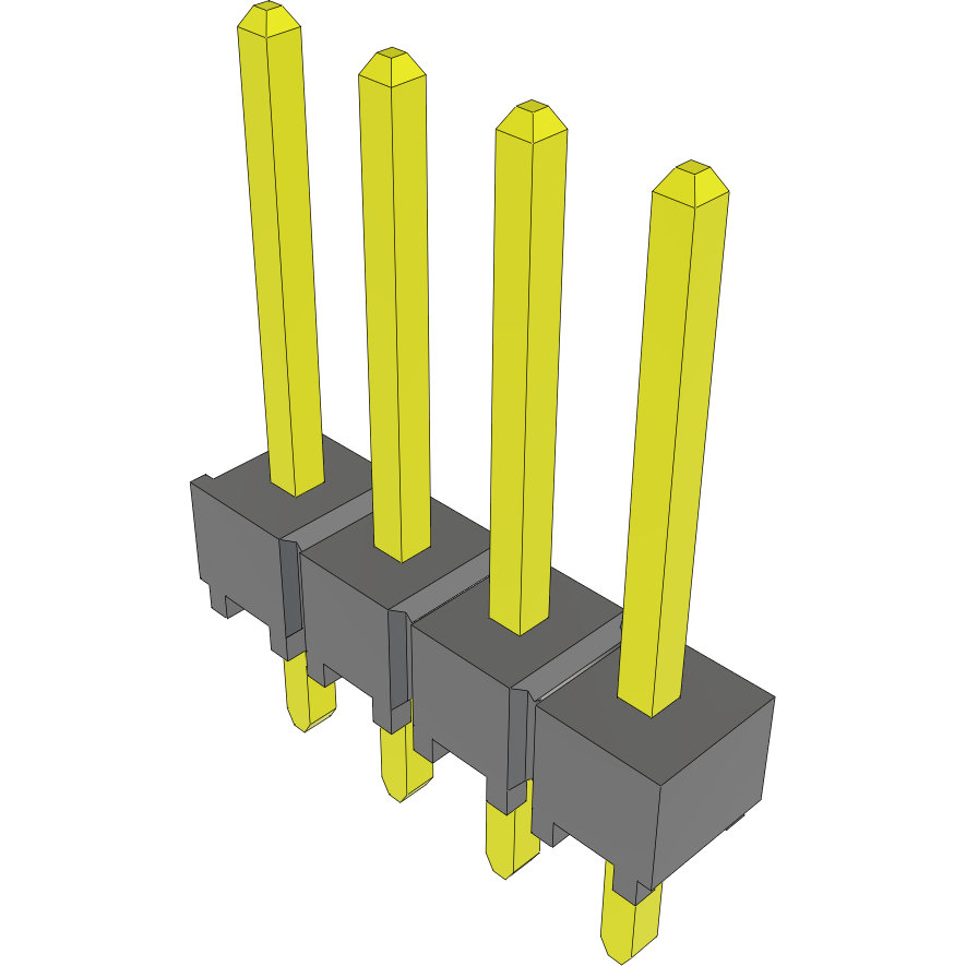 Samtec-TSW-104-14-G-S Cabezales del conector y receptáculos PCB Conn Unshrouded Header HDR 4 POS 2.54mm Solder ST Top Entry Thru-Hole Bulk