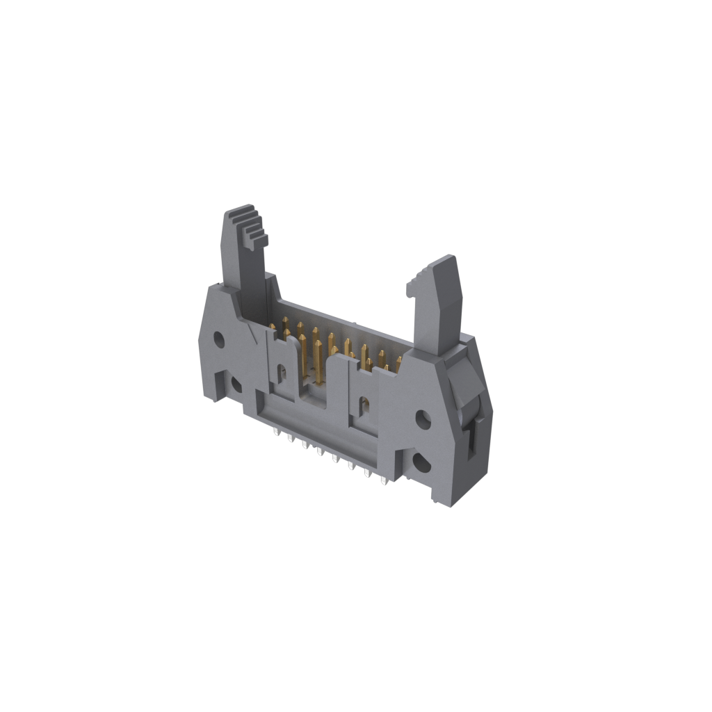 Amphenol Communications Solutions-71918-216LF Steckverbinderleisten und Leiterplattenbuchsen Quickie Eject Latch Shrouded Header, Through Hole, Vertical, Double Row, 16 Positions, 2.54mm (0.100in) Pitch