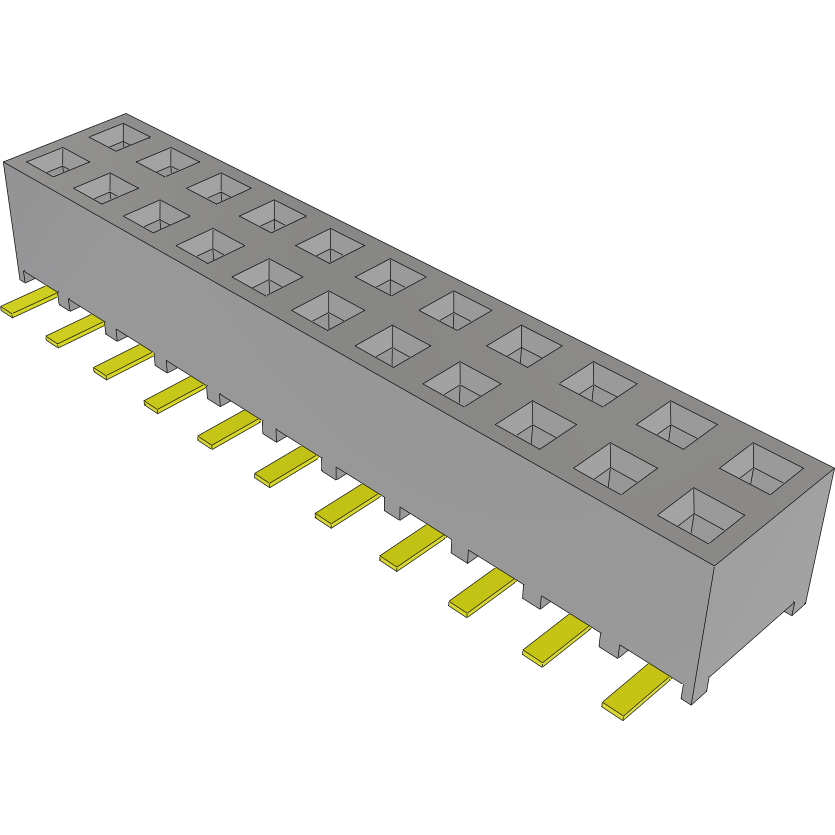 Samtec-SMM-111-02-S-D-LC Piastre connettori e prese PCB Conn Socket Strip SKT 22 POS 2mm Solder ST Top Entry SMD TIGER EYE™ Tube