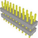 Conn Board Stacker HDR 20 POS 2mm Solder ST Top Entry Thru-Hole Bulk