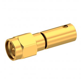 Radiall-R125076000 RF-Steckverbinder Conn SMA 0Hz to 12.4GHz 50Ohm Crimp ST Cable Mount PL Gold Over Nickel