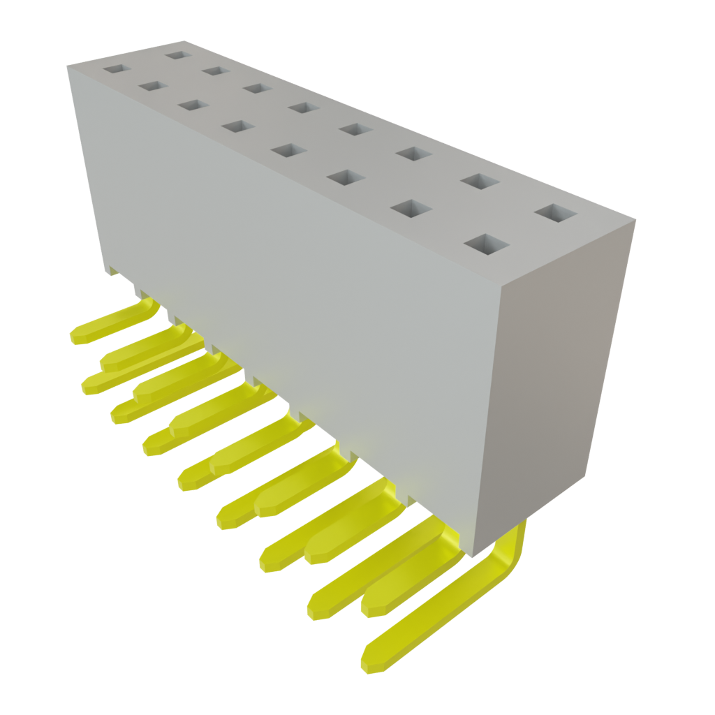Samtec-SSW-108-02-S-D-RA Piastre connettori e prese PCB Conn Socket Strip SKT 16 POS 2.54mm Solder RA Side Entry Thru-Hole Layer