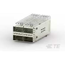 TE Connectivity-2308171-2 Connector Telephone and Telecom ZQSFP+ CAGE CONN 2X2, EMI SPRING, BTB