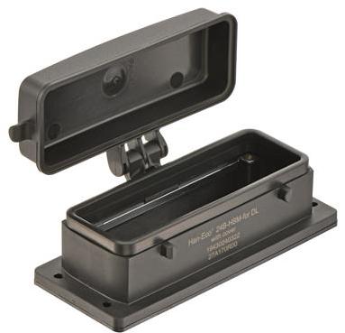 HARTING-19430240322 Schrumpfbalgenadapter Panel Mount Housing 180° 24/B Shell Size Glass Fibre Reinforced Polyamide Double Lock