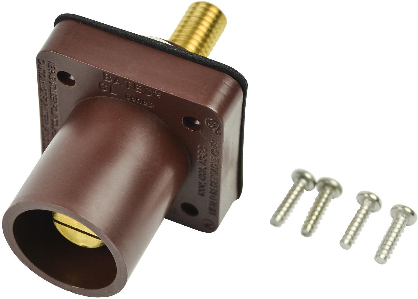 Marinco-CL40MRSB-F Steckverbinder CL Series Panel Mount Inlet (400A / 600V) 1.125 Threaded Stud Male - Brown (F)
