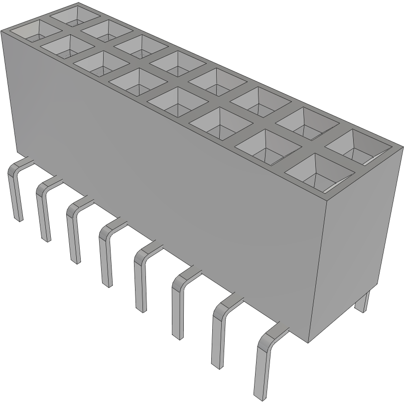 Samtec-BCS-108-T-D-PE-BE Embases de raccordement et réceptacles PCB Conn Socket Strip SKT 16 POS 2.54mm Solder ST Bottom Entry Thru-Hole TIGER CLAW™ Tube