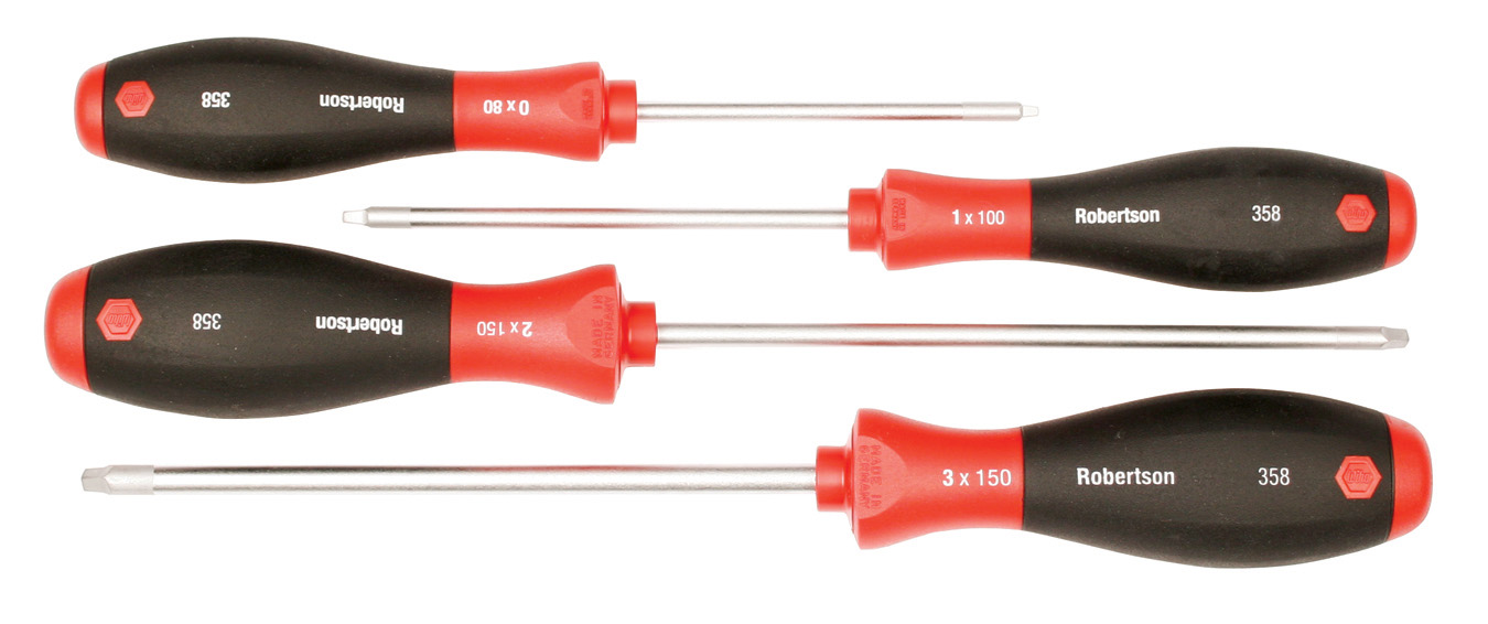 Wiha Tools USA-35894 Screwdrivers Softfinish® Square Screwdriver 4 Piece Set