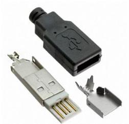 CnC Tech, LLC-1002-001-BL-KIT Connector USB Conn USB 2.0 Type A PL 4 POS ST Cable Mount 4 Terminal 1 Port Bag