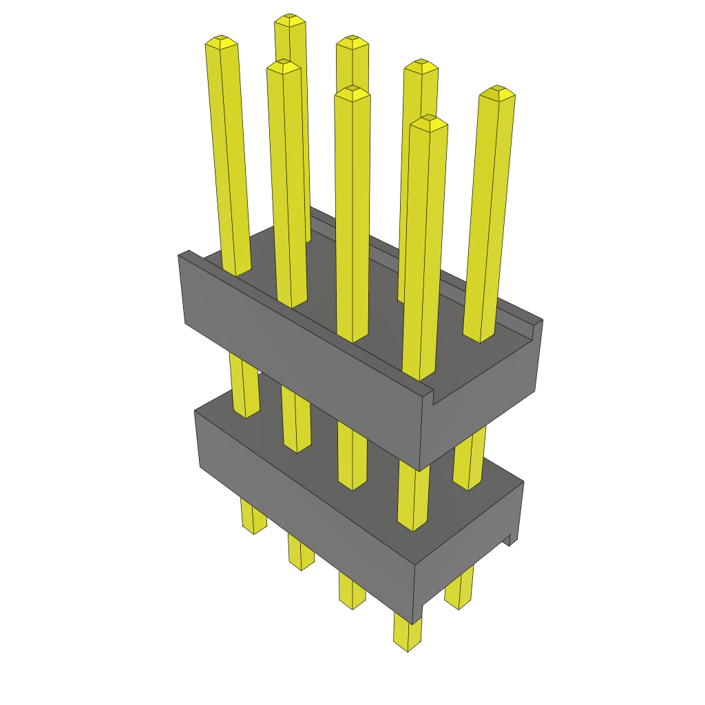 Samtec-ZW-04-09-L-D-340-120 连接器插头及 PCB 插座 Conn Board Stacker HDR 8 POS 2.54mm Solder ST Thru-Hole Bulk
