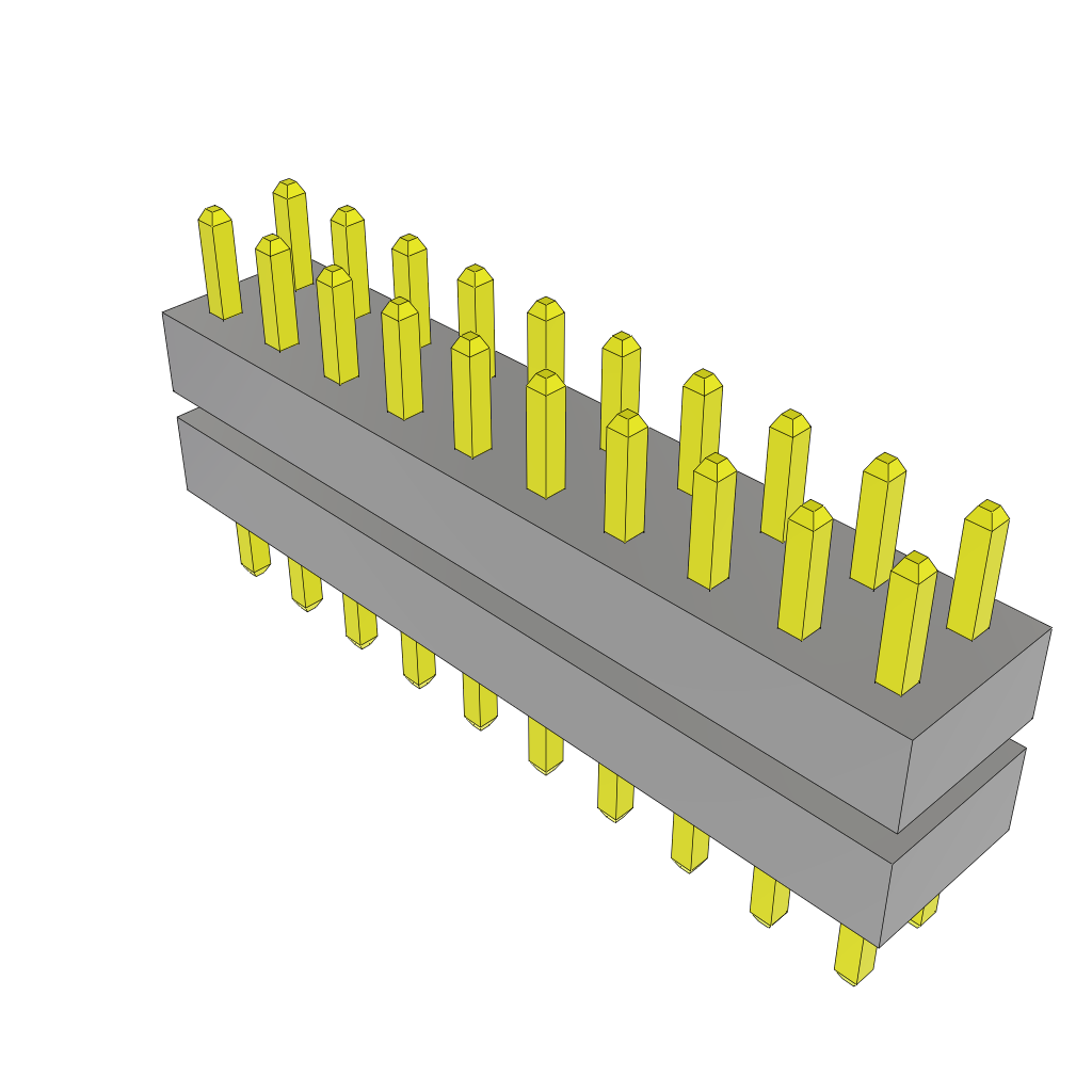 Samtec-TW-10-02-G-D-185-095 Connector Headers and PCB Receptacles Conn Board Stacker HDR 20 POS 2mm Solder ST Top Entry Thru-Hole Bulk
