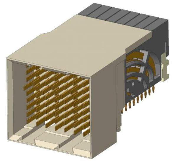 Amphenol Communications Solutions-10124408-102LF Backplane connettore AirMax VS2®, Backplane Connectors, Header, Right Angle, Standard Press-Fit, 3 Pair, 8 Column, 72 Position, 2.00mm (0.079in) Pitch