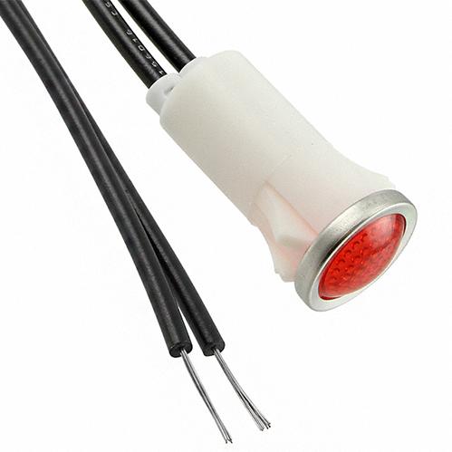 VCC (Visual Communications Company, LLC)-1031D1 Panel Mount Indicators Panel Mount Indicator Round 0.5" Neon 250V Wire Red