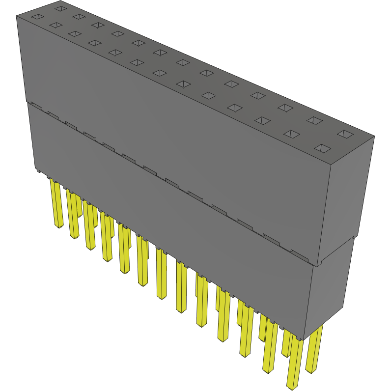Samtec-ESQ-113-59-G-D Steckverbinderleisten und Leiterplattenbuchsen Conn Elevated Socket SKT 26 POS 2.54mm Solder ST Top Entry Thru-Hole Tube