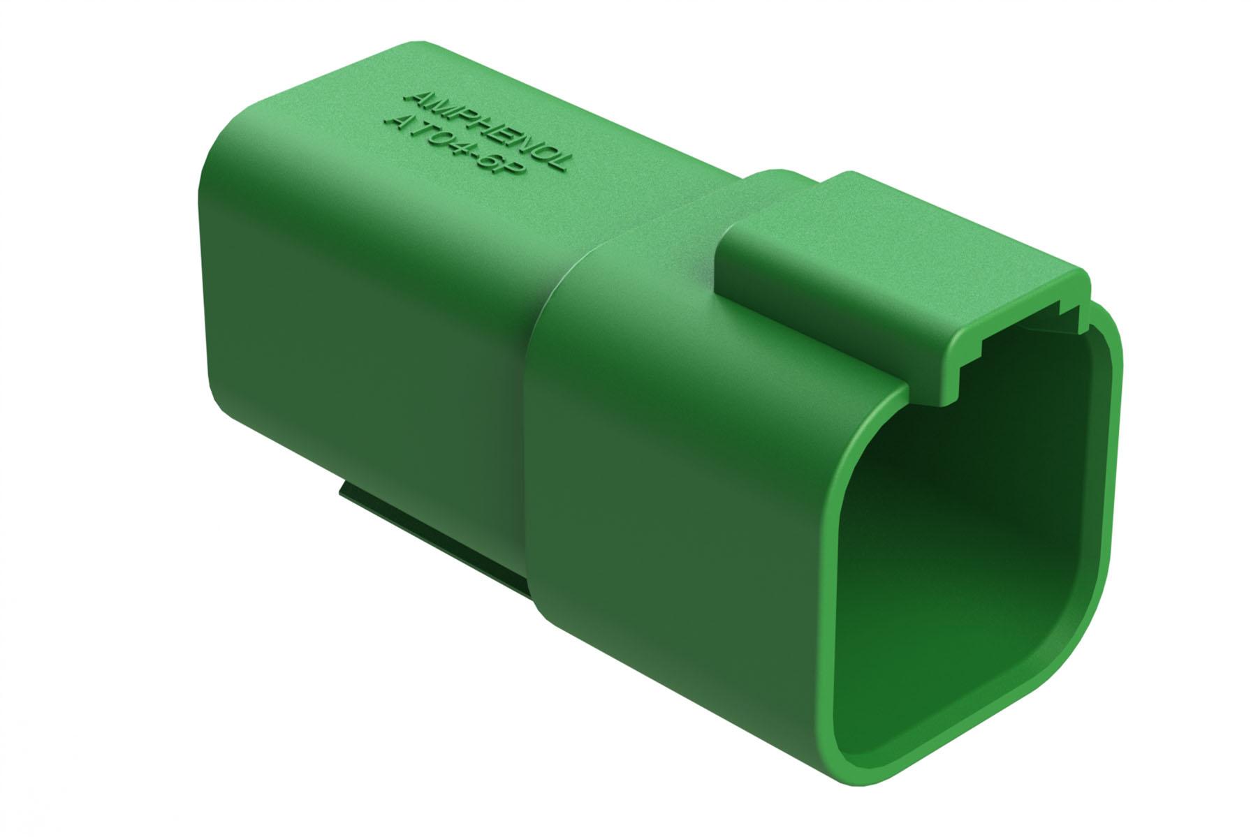 Amphenol-AT04-6P-GRN Einzeladersteckverbinder, Gehäuse Conn Housing RCP 6 POS Crimp ST Cable Mount Green Box