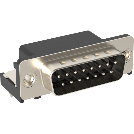 Amphenol Communications Solutions-L717SDA15P1ACH4R Raccordement D ultra-miniaturisé Conn D-Sub M 15 POS 1.37mm Solder RA Thru-Hole 15 Terminal 1 Port Tray