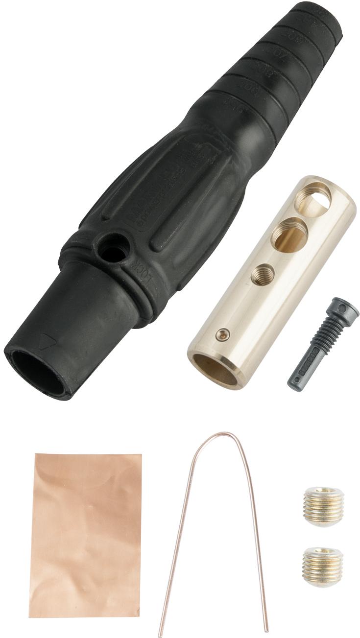 Marinco-CLS40FB-A Steckverbinder CLS Series Inline Single Pin Connector (400A / 600V) 2/0 - 4/0 AWG Female - Black (A)