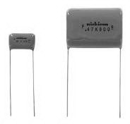 Nichicon-QXP2G334JRPT Kondensator, Kunststofffilm Cap Film 0.33uF 400V PP 5% (21 X 11.1 X 18.3mm) Radial 17.5mm 105°C Bulk