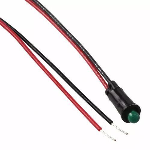 Visual Communications-5110F5-12V Panel Mount Indicators Panel Mount Indicator Round 0.157" LED 12V Wire Green