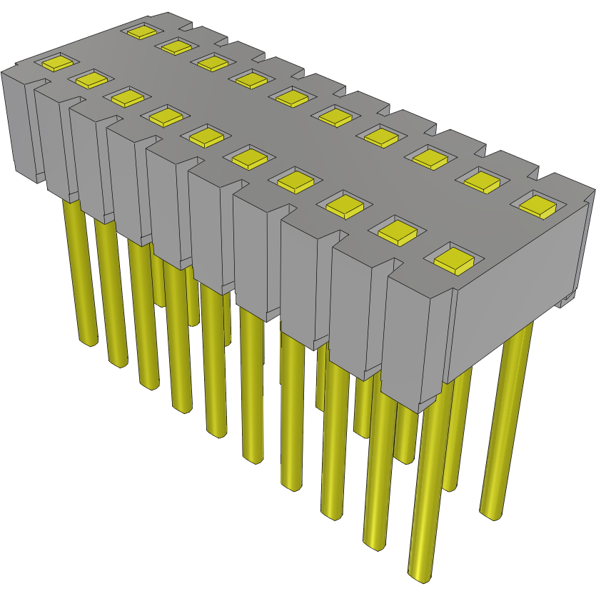 Samtec-MTMS-110-02-G-D-000 Piastre connettori e prese PCB Conn Unshrouded Header HDR 20 POS 1.27mm Solder ST Top Entry Thru-Hole Tube