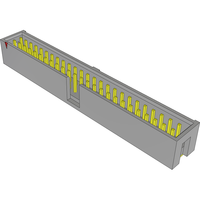 Samtec-TSS-125-04-T-D-RA Steckverbinderleisten und Leiterplattenbuchsen Conn Shrouded Header (4 Sides) HDR 50 POS 2.54mm Solder RA Side Entry Thru-Hole Tube