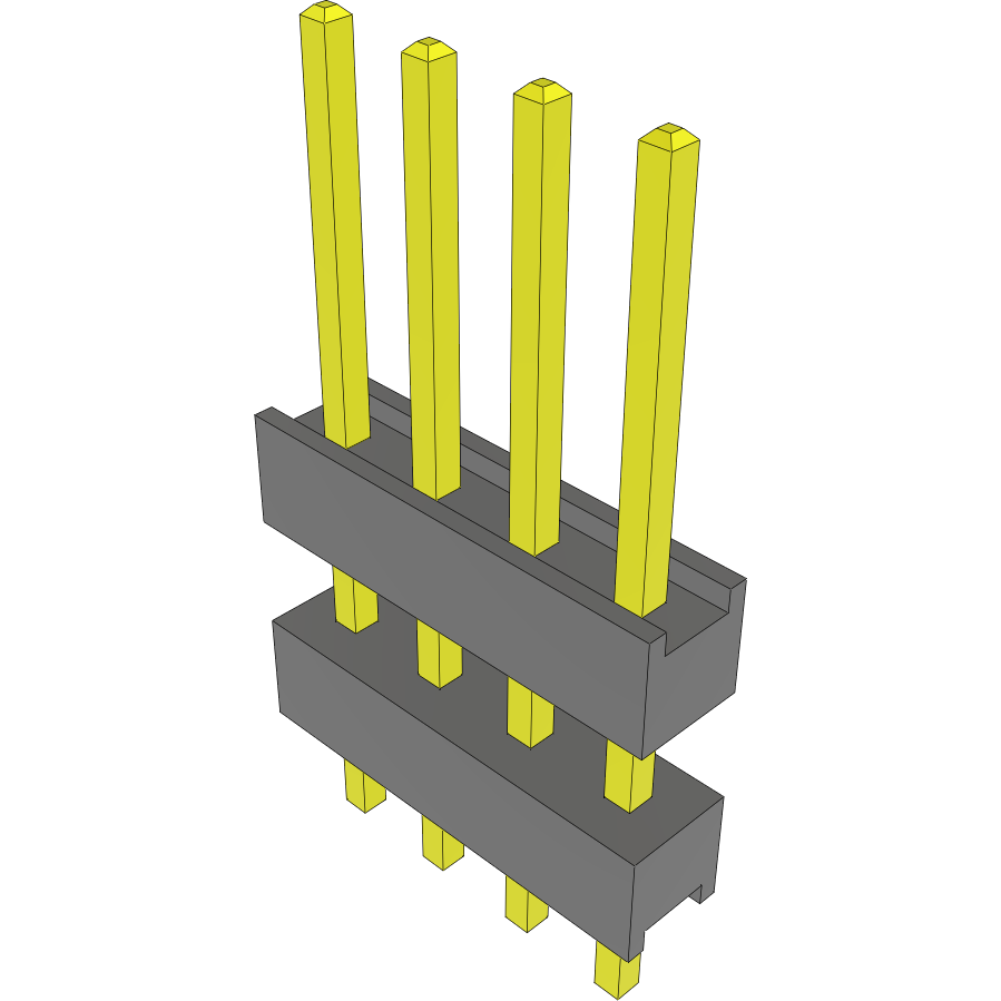 Samtec-DW-04-09-L-S-300 Cabezales del conector y receptáculos PCB Conn Board Stacker HDR 4 POS 2.54mm Solder ST Thru-Hole Bulk