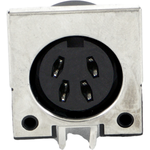 Conn Circular DIN SKT 4 POS Solder RA Thru-Hole 4 Terminal 1 Port