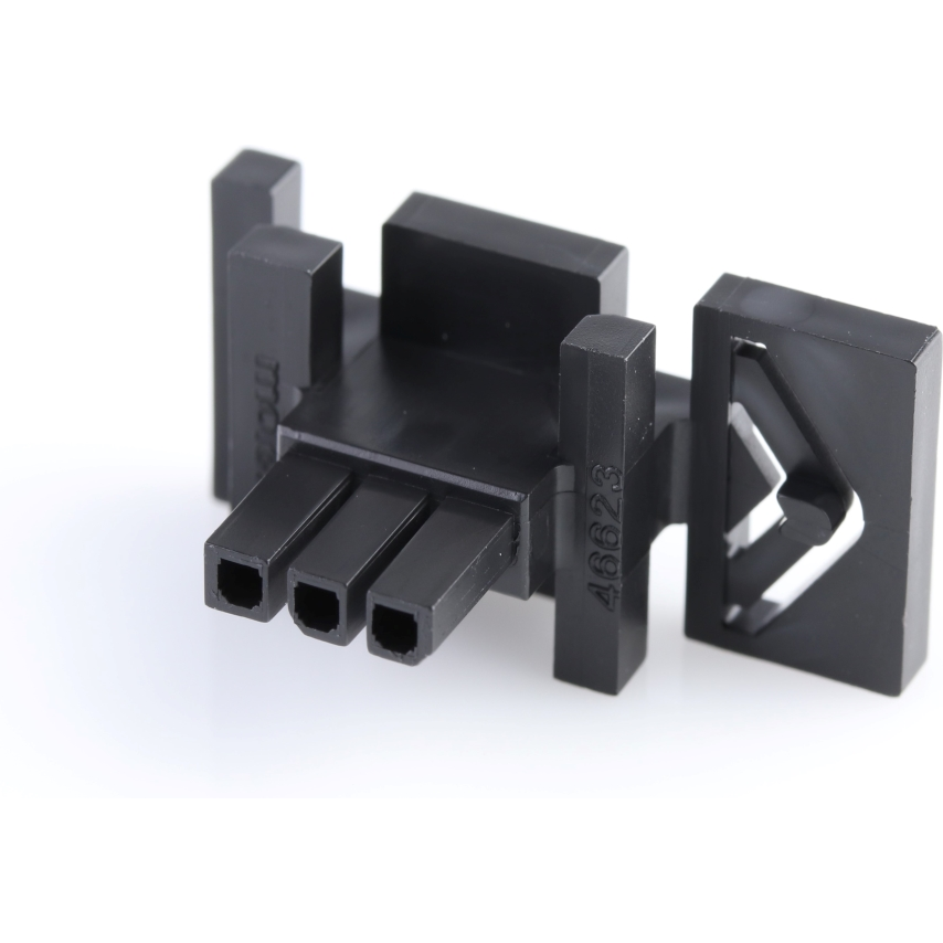 Molex-0466230301 分立接线罩连接器 Conn Housing RCP 3 POS 3mm Crimp ST Panel Mount Black Micro-Fit 3.0 BMI™ Bag