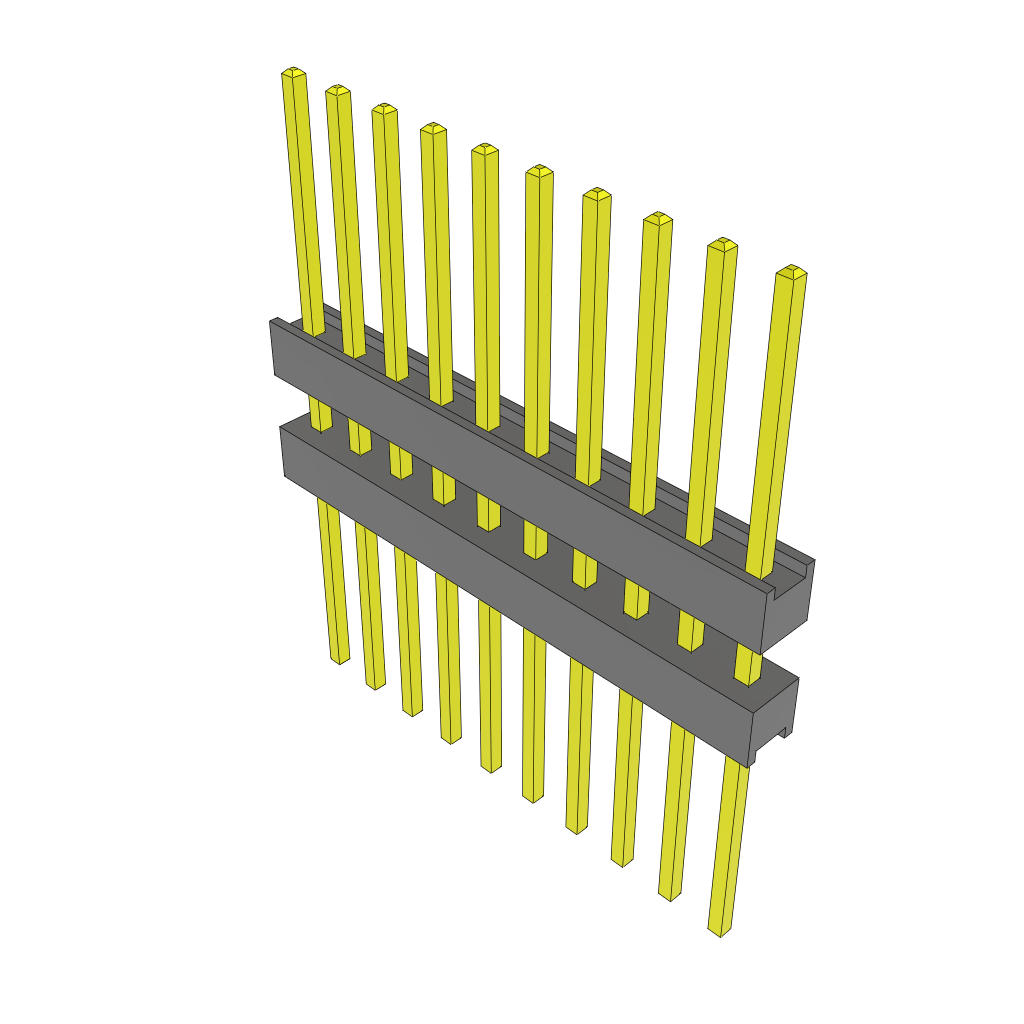 Samtec-ZW-10-20-G-S-300-415 连接器插头及 PCB 插座 Conn Board Stacker HDR 10 POS 2.54mm Solder ST Thru-Hole Bulk