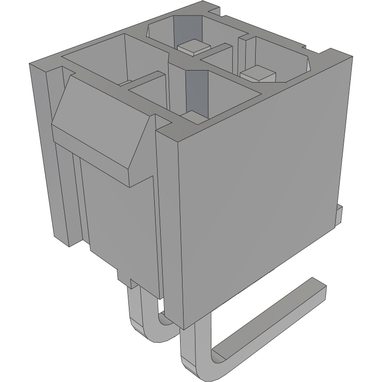 Samtec-IPBT-102-H1-T-D-RA-K Steckverbinderleisten und Leiterplattenbuchsen Conn Wire to Board HDR 4Power POS 4.19mm Solder RA Side Entry Thru-Hole Power Mate® Layer