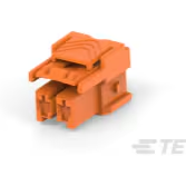TE Connectivity-8-2232265-2 分立接线罩连接器 Conn Housing PL 2 POS 6mm Crimp ST Cable Mount Orange Carton