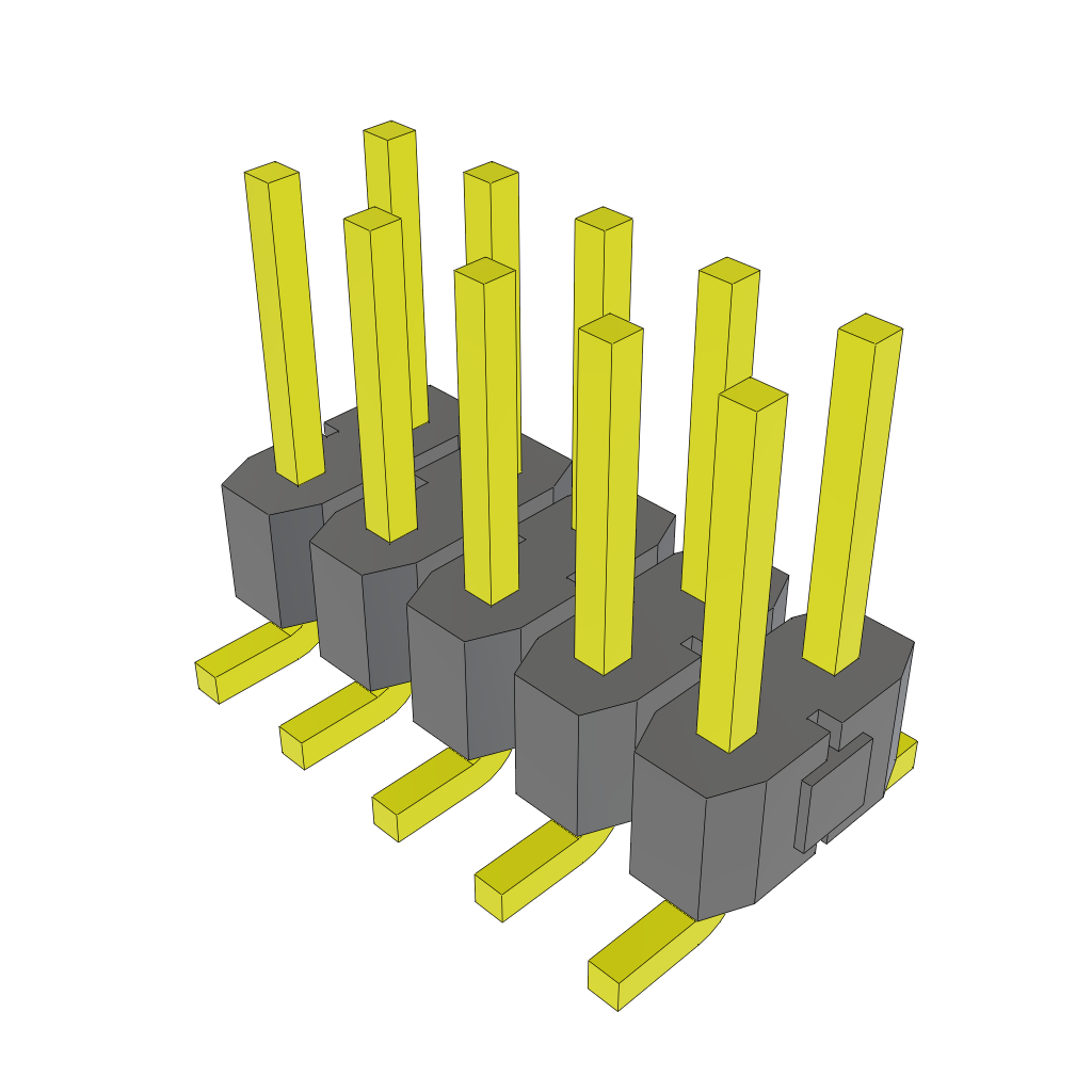 Samtec-TSM-105-01-G-DV-LC Piastre connettori e prese PCB Conn Unshrouded Header HDR 10 POS 2.54mm Solder ST Top Entry SMD Tube