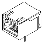 Molex-480749103 Steckverbinder, Telefon und Telekommunikation Conn RJ-45 F 8 POS 1.02mm Solder RA SMD 16 Terminal 1 Port Cat 5/Cat 5e T/R
