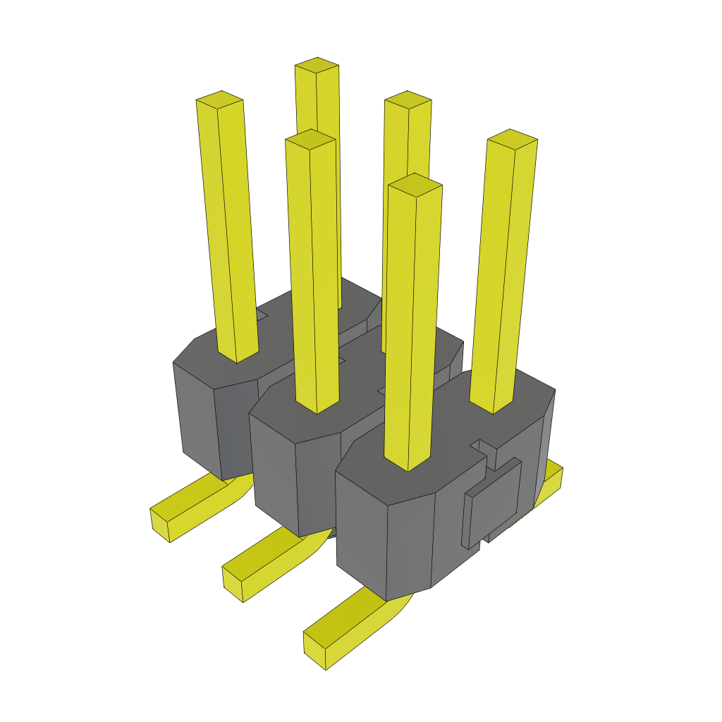 Samtec-TSM-103-01-S-DV-A Steckverbinderleisten und Leiterplattenbuchsen Conn Unshrouded Header HDR 6 POS 2.54mm Solder ST Top Entry SMD Tube