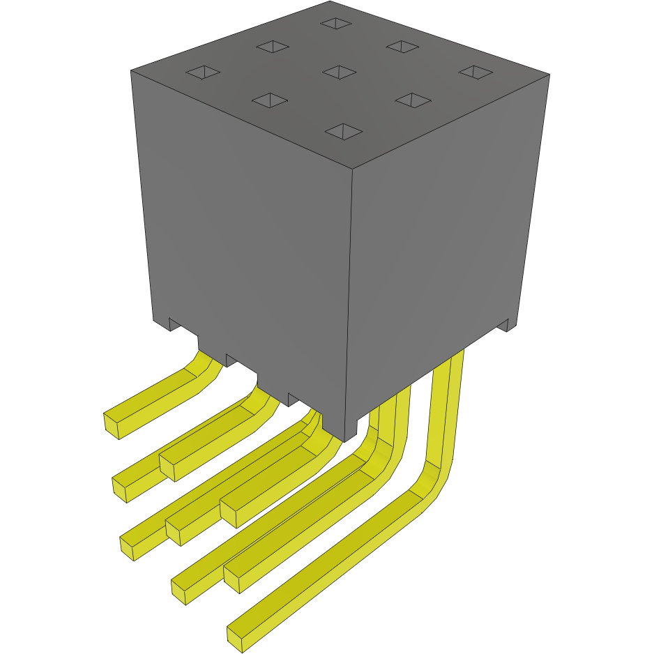 Samtec-SQT-103-01-L-T-RA 连接器插头及 PCB 插座 Conn Socket Strip SKT 9 POS 2mm Solder RA Side Entry Thru-Hole