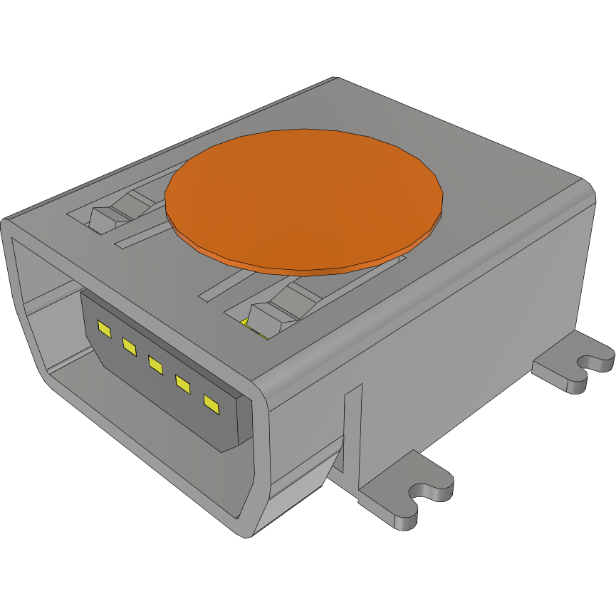 Samtec-MUSB-05-F-AB-SM-A-K Connector USB Conn Mini USB 2.0 Type AB RCP 5 POS 0.8mm Solder RA SMD 5 Terminal 1 Port Tray