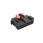 Minitek MicroSpace™ , 1.27mm Crimp-to-Wire Connector Platform, Wire to Board Connector, Receptacle, 30 Position., side to side double row, Top latch