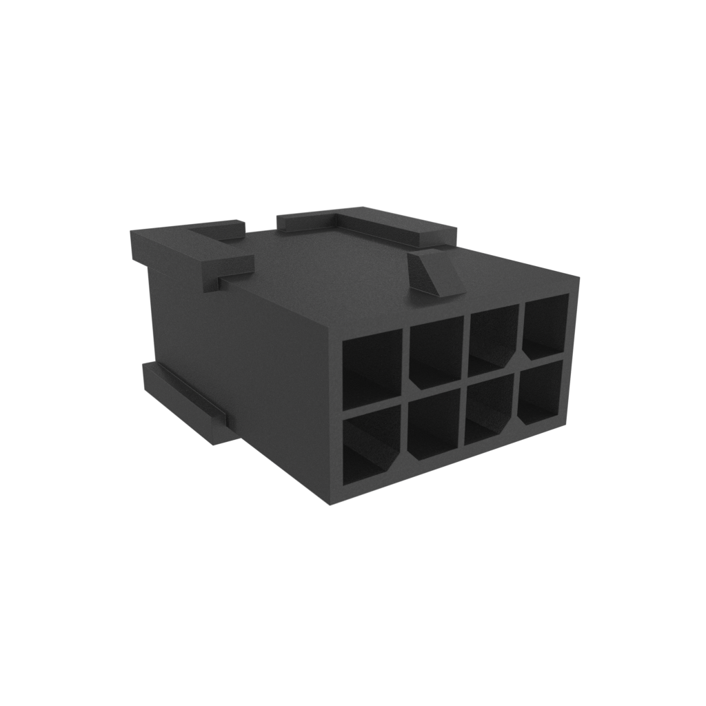 Amphenol Communications Solutions-10132446-08LF Einzeladersteckverbinder, Gehäuse Conn Housing PL 8 POS 3mm Crimp ST Cable Mount Black Bag