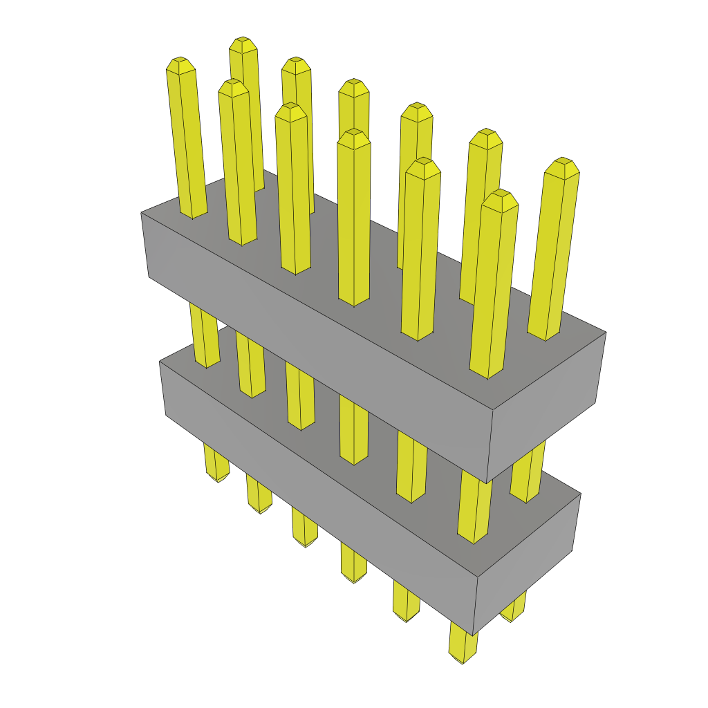 Samtec-TW-06-03-G-D-270-100 Piastre connettori e prese PCB Conn Board Stacker HDR 12 POS 2mm Solder ST Top Entry Thru-Hole Bulk