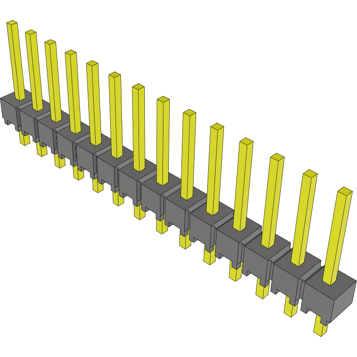 Samtec-MTSW-114-24-T-S-290 Connector Headers and PCB Receptacles Conn Unshrouded Header HDR 14 POS 2.54mm Solder ST Top Entry Thru-Hole Bulk