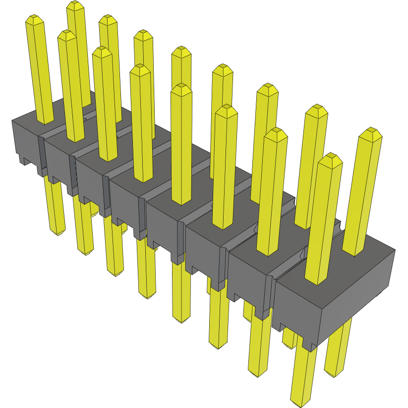 Samtec-TSW-108-08-S-D Steckverbinderleisten und Leiterplattenbuchsen Conn Unshrouded Header HDR 16 POS 2.54mm Solder ST Top Entry Thru-Hole