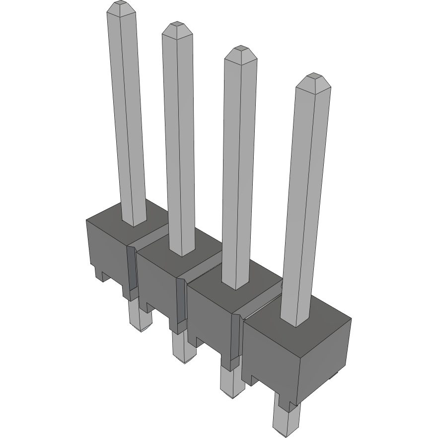 Samtec-HTSW-104-14-TM-S 连接器插头及 PCB 插座 Conn Unshrouded Header HDR 4 POS 2.54mm Solder ST Top Entry Thru-Hole Bulk