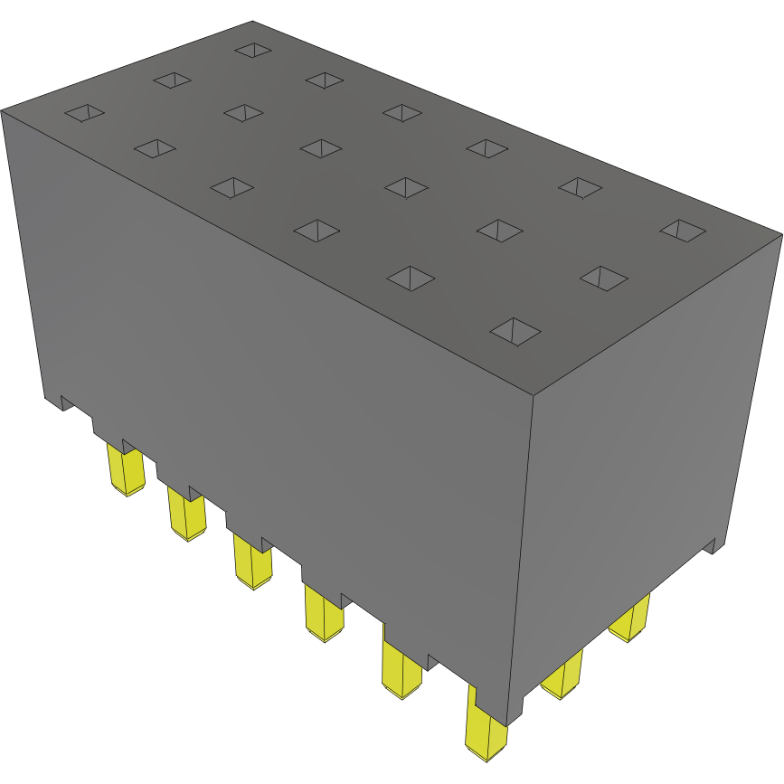Samtec-SQT-106-01-L-T Steckverbinderleisten und Leiterplattenbuchsen Conn Socket Strip SKT 18 POS 2mm Solder ST Top Entry Thru-Hole Tube