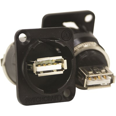 Switchcraft-EHUSBAABX Connector USB Conn USB 2.0 Type A Adapter RCP/RCP 4/4 POS ST Panel Mount 1/1 Port