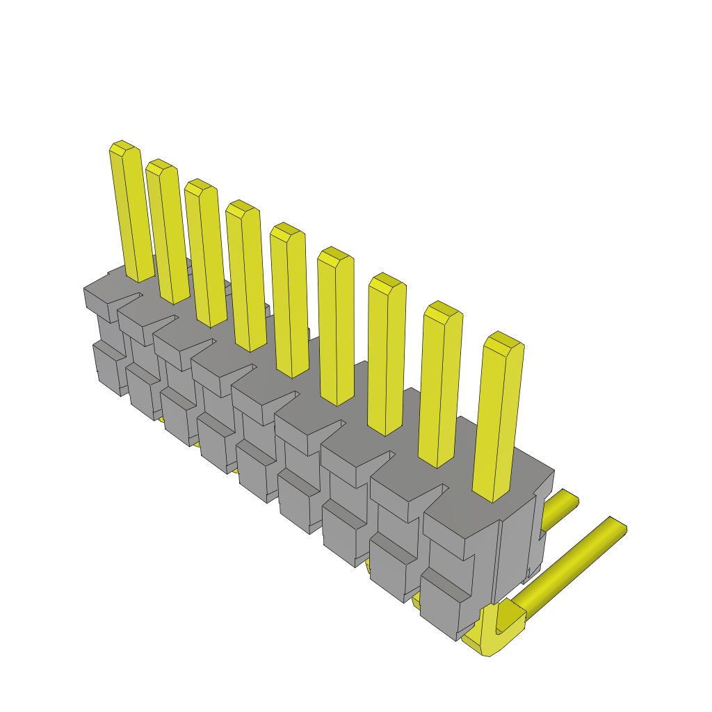 Samtec-TMS-109-03-L-S-RA Connector Headers and PCB Receptacles Conn Unshrouded Header HDR 9 POS 1.27mm Solder RA Side Entry Thru-Hole Tube