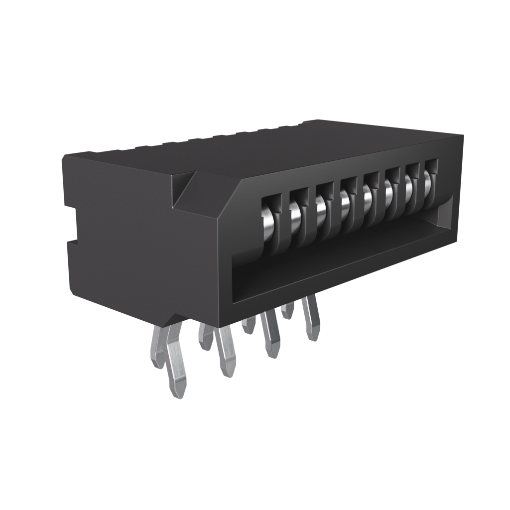 Amphenol Communications Solutions-HLW8R-2C7LF Conector FFC-FPC 1.00mm Flex Connectors, HLW-R series, 8 Position, Side Entry Non-ZIF Connector, 1mm (0.039inch) Pitch, Kinked Terminal