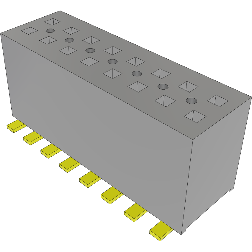 Samtec-FLE-108-01-G-DV Embases de raccordement et réceptacles PCB Conn Socket Strip SKT 16 POS 1.27mm Solder ST Top Entry SMD TIGER BEAM™ Tube